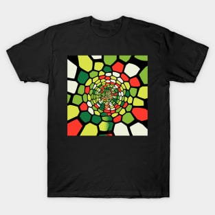 Tunnel of Christmas Colored Heart Pattern T-Shirt